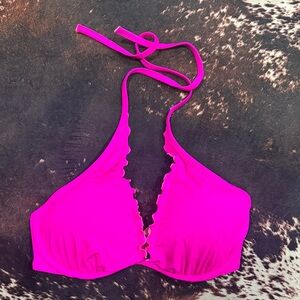 Victoria's Secret Hot Pink Scalloped Bikini Top